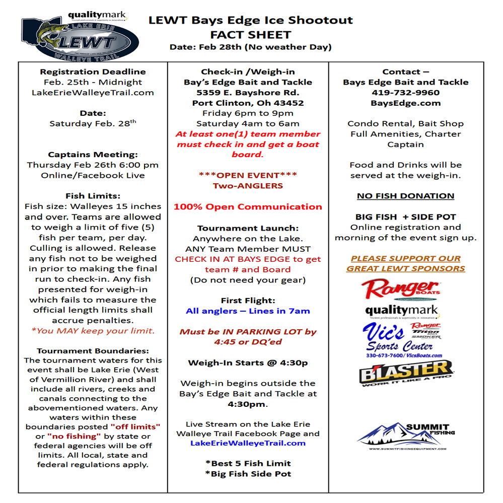 LEWT Ice Fishing Open - February 28, 2026